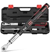 VANPO 3/8" Digital Torque Wrench 5–99.6 Ft-Lb (6.8–135 Nm), High-Contrast Backlit LCD, Fast-Adjus...