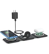 Wireless Charger 3 in 1,RTOPS Magnetic Travel Wireless Charging Station Multiple Devices,GaN 3 in...
