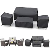 STARTWO Outdoor Patio Furniture Cover Waterproof 4-Piece Set for Chairs, Loveseat and Coffee Tabl...