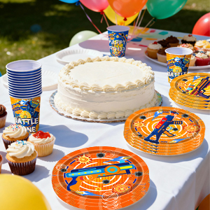 dart war birthday tableware