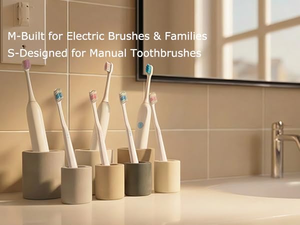 color dark grey light beige brown S for Manual Toothbrushes M for Electric Brushes & Families