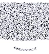 XIANNVXI 3500Pcs Black Letter Beads for Bracelets A to Z Round Alphabet Beads for Jewelry Making ...
