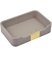 RHCSZ Luxury Leather Valet Tray Desktop Storage Organizer,Bedside Vanity Catchall Tray Nightstand...