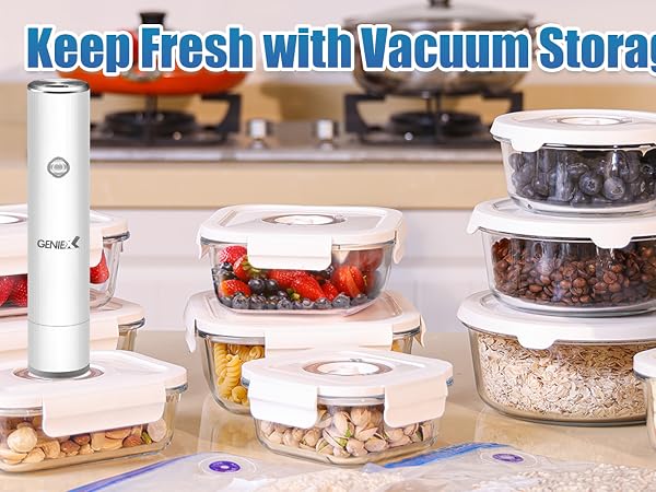 Vacuum Food Storage, Vacuum Handheld Sealer, Vacuum Hand Pump for Food storage, Keep Food Fresh