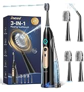 Ducard Electric Toothbrush with Water Flosser Combo, 3-in-1 Flossing Toothbrush, Cordless & Recha...