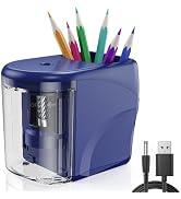 Electric Pencil Sharpener Heavy-Duty Helical Blade Sharpener USB/Battery Operated for No.2/ (6-8m...