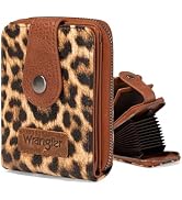 Montana West X Wrangler Leopard Credit Card Holder for Women Small Ladies Wallets Compact Rfid Ca...