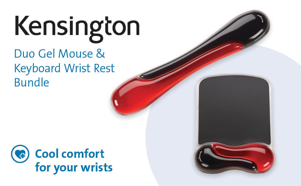 Duo Gel Mouse & Keyboard Wrist Rest Bundle - Red