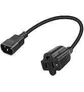 Strhowill IEC C14 to 5-15+20R Power Cord C14 Male to NEMA5-15R & 5-20R Female Comb Power Converte...
