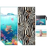 Vimorco Leopard Beach Towels Oversized, Diving Cat 2 Pack Microfiber Lightweight Beach Towel, Ove...