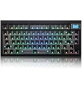 ZUOYA GMK81 Mechanical Keyboard Kit with Sreen,75% Triple Mode BT5.0/Type-C/2.4GHz Wireless Keybo...