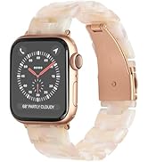 MAIRUI Resin Watch Bands Compatible with Apple Watch iWatch Wristband for Women Men Dressy Link R...