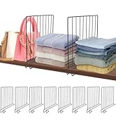 Shelf Dividers for Closet Organization, 8 Pack Closet Shelf Organizer, Metal Dividers for Wood Sh...