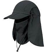 Foldable Sun Cap, Fishing Hats, UPF 50+ Protection Caps with Face Mask Neck Flap