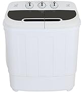 HomGarden 2 in1 Compact Mini Twin Tub Washing Machine w/Washer Spin Cycle Dryer, 13lbs Capacity w...