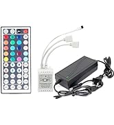 GALYGG 44 Key LED Strip Controller, Wireless Rectifier Control Box, IR Remote Controller, DC 12V ...