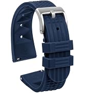 watchdives Rubber Waffle Watch Band, Soft Rubber Watch Strap Waterproof Replacement Dive Watchban...