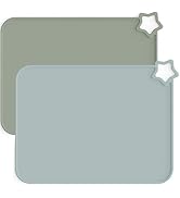 Moonkie Silicone Placemats for Baby & Kid, Stain-Proof Non-Slip Toddler Food Mats Eating Table Ma...