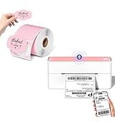 Phomemo Bluetooth Thermal Label Printer with 1 Roll Pink Thermal Labels