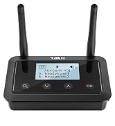 1Mii B03+ Bluetooth Transmitter Receiver for TV Home Stereo, Long Range Bluetooth 5.3 Adapter for...