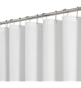 THAIGEE Waterproof Fabric Shower Curtain, No Liner Needed, 72W x 72L, White | No Separate Liner N...
