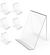 Boloyo Acrylic Book Stand 6PC,4 x 5-1/8 Inch Clear Acrylic Display Easel, Clear Tablet Holder for...