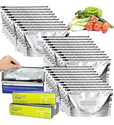 DTFMZOV 30 Pcs Reusable Aluminum Foil Sealable Storage Bags, 8.5 x 5.3 Inch Reusable Freezer Bags...