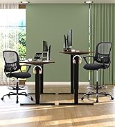DUMOS Drafting Chair - Counter Height Adjustable Tall Office Desk Chair with Fixed Armrests and C...
