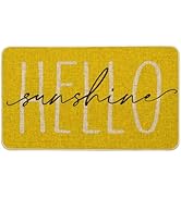 Artoid Mode Yellow Hello Sunshine Summer Decorative Doormat, Seasonal Spring Holiday Low-Profile ...