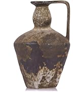Rustic Vase for Home Decor, Terracotta Vase, Vintage Clay Vase with Handle, Large Stone Vase for ...