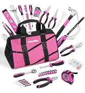 ValueMax Pink Tool Kit, 218-Pieces Home Repairing Tool Set | Household Tool Kit with Wide Mouth O...