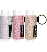 LUCKINEE Lip Balm Keychain - Shinny Chapstick & Lipstick Holder - Tight Elastic Holder for Fat & ...