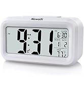 Miowachi Digital Alarm Clocks for Bedrooms Battery Operated,Snooze,Night Light Easy Setup Small C...