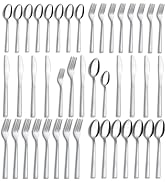 Silverware Set, Hunnycook 40-piece Silverware Set for 8, Stainless Steel Flatware Set, Include Fo...