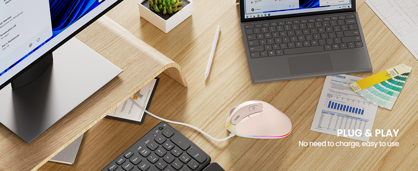 Nulea M504 Wired Vertical Mouse