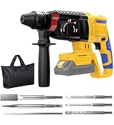 SDS Cordless Rotary Hammer Drill Compatible with Dewalt 20V Battery(NO Battery) Brushless Motor, ...