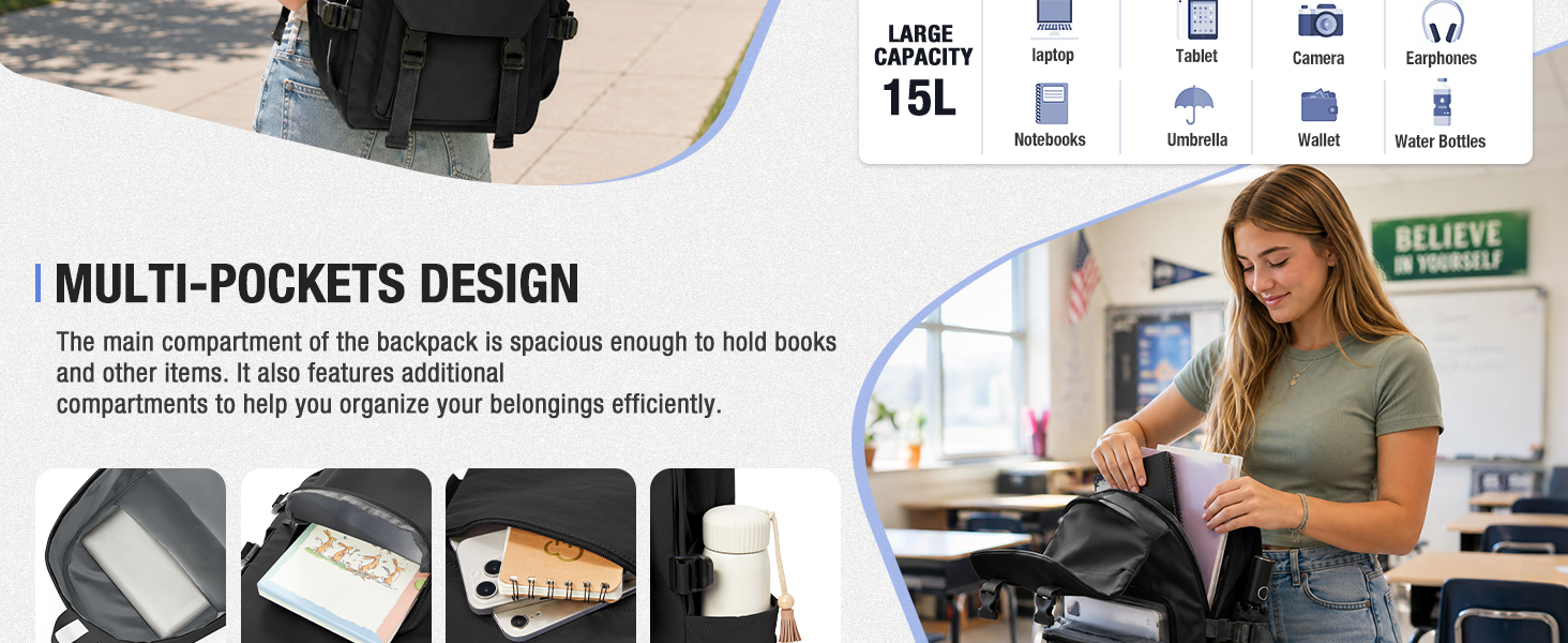 multifunctional pockets,large capacity
