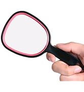 Small Hand Mirror for Travel (6.11" x 2.95'') - Standard 1X Magnification Hand held Mirror with H...