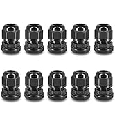 NineLeaf 10 Piece Waterproof Cable Glands Joints Adjustable 6-12mm Cable Connectors,M20x1.5 Black...