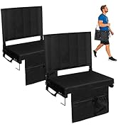 Romswi Stadium Seats for Bleachers with Back Support 2 Pack, Lightweight Portable Bleacher Chairs...