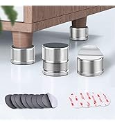 xuenair Furniture Risers 1 inch Adjustable,4 Pack Metal Bed Risers Lift Height 1"-1.7",Non-Slip B...