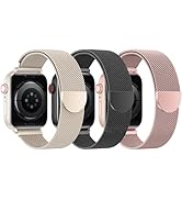 BELONGME 3 Pack Mesh Loop Compatible with Apple Watch Band 38mm 40mm 41mm 42mm 44mm 45mm 49mm Ser...