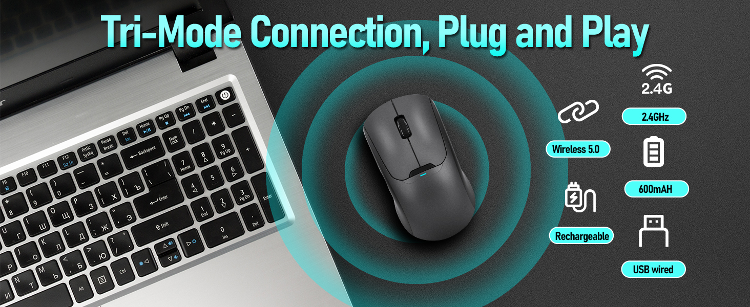 Gugxiom 2 in 1 Fingerprint Sensor & Wireless Mouse