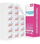 QYH Premium Matte Printable Vinyl Sticker Paper, 240 Sheets White Waterproof Vinyl for Inkjet & L...