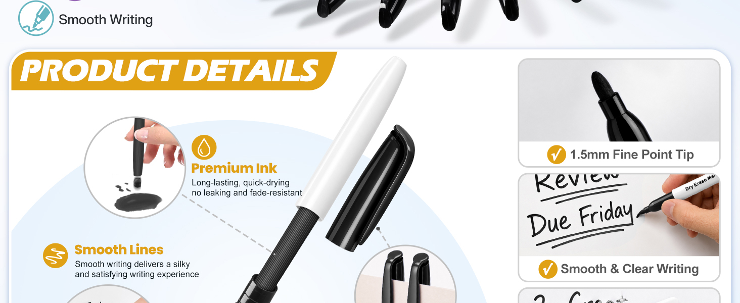dry erase markers fine tip
