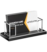 Uniclife Acrylic Business Card Holder for Desk 1 Slot Clear Horizontal Business Card Stand for Me...