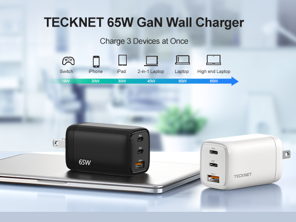 TECKNET 65W Wall Charger