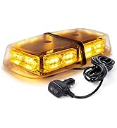 Xprite Amber Yellow 36 LED Rooftop Emergency Strobe Lights Mini Bar 16 Flashing Modes Warning Bea...
