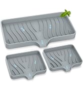 Kitchen Sink Tray,Self Draining Kitchen Soap Tray Soap Holder Silicone Sponge Holder for Kitchen ...