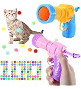 PAKESI 2 Pack Cat Ball Toy Launcher - Includes 100 Colorful Plush Cat Balls and Exciting Launcher...